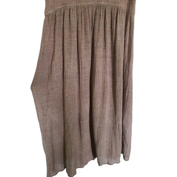 Jeana Sohn Brown Multicolor Linen Cotton Midi Dress Size 1 - Picture 7 of 10